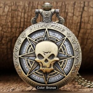 New Bronze Skull Pocket Watch, T1MISB4B